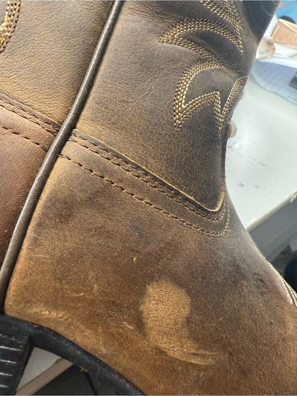 Ariat Brown Leather Western Heeled Boots - Picture 6 of 7